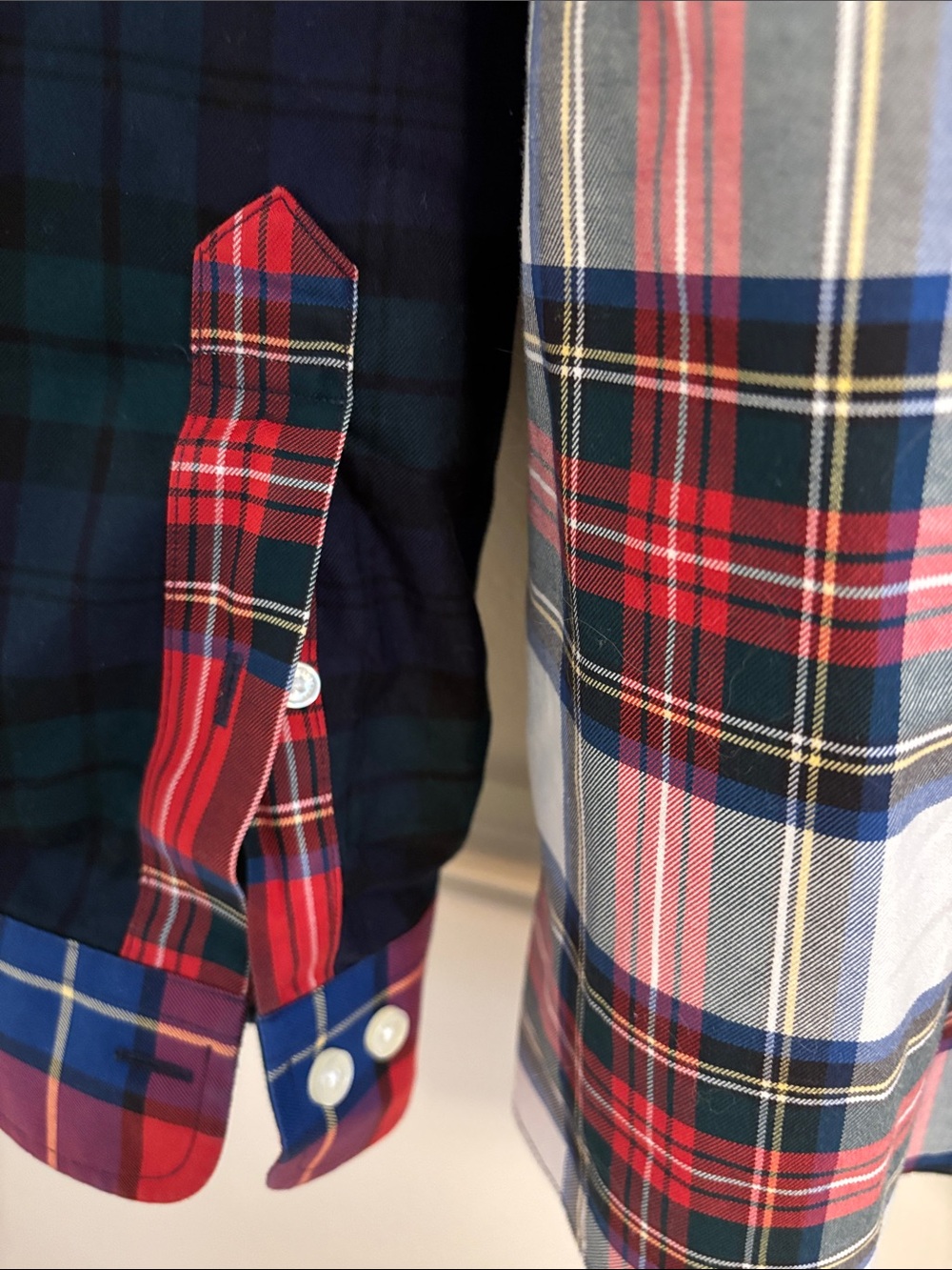 Brooks Brothers Multicolor Plaid Patchwork Button-Down Shirt - Picture 8 of 11